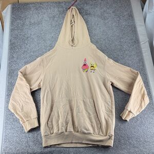 Nickelodeon Tan Hoodie Sweatshirt SpongeBob Patrick Squidward Mens M